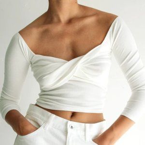 The Line By K Stevie White Top Size Medium